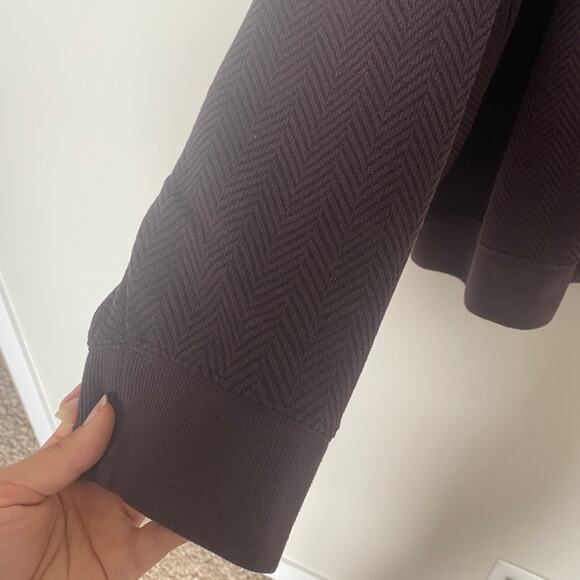 Lands End Mens Sweater XXL Brown Bedford Rib Quarter Zip Pullover Preppy Casual - Picture 4 of 6